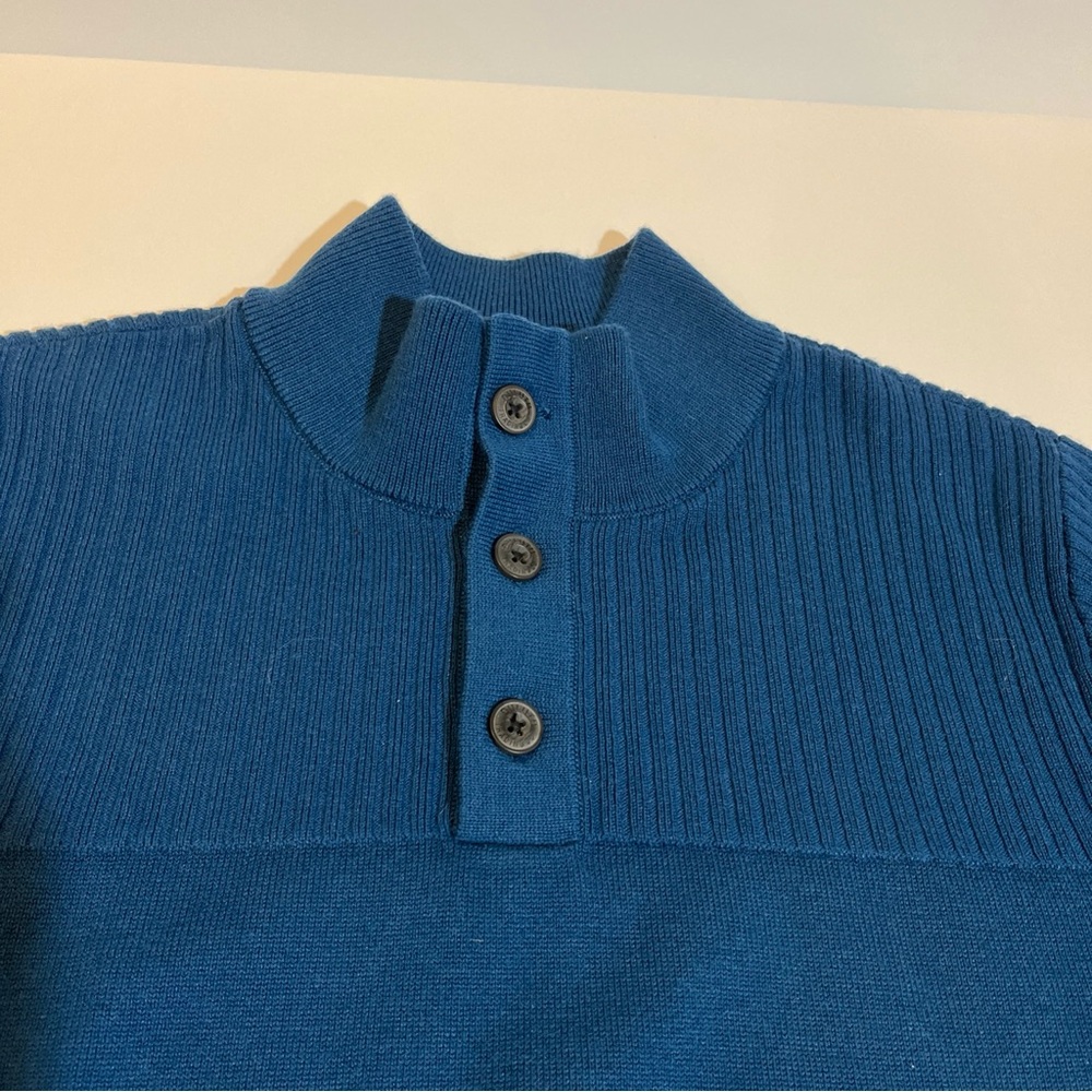 Duluth Trading Co Blue Merino Wool Polyester Blend Pullover Sweater Mens - Picture 2 of 8